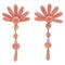 Rose Gold Dangle Earrings with Coral, 1950s, Set of 2 1