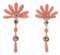Rose Gold Dangle Earrings with Coral, 1950s, Set of 2, Image 3
