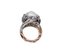 Ring aus Roségold und Silber mit Perle, Tsavorit und Diamanten 3