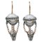 Rose Gold and Silver Hot Air Balloon Earrings with Pearls, Emeralds and Diamonds, 1950s, Set of 2 1