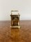 Orologio da carrozza vittoriano in ottone con custodia da viaggio originale in pelle, fine XIX secolo, Immagine 3
