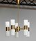 Brass and Art Glass Chandelier by Hans-Agne Jakobsson for Markaryd, Sweden, 1960s, Image 5