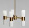 Brass and Art Glass Chandelier by Hans-Agne Jakobsson for Markaryd, Sweden, 1960s, Image 4