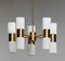 Brass and Art Glass Chandelier by Hans-Agne Jakobsson for Markaryd, Sweden, 1960s 2