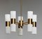 Brass and Art Glass Chandelier by Hans-Agne Jakobsson for Markaryd, Sweden, 1960s, Image 2