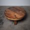 Mid-Century Rustic Brutalist Thick Oak Round Coffee Table, 1980s 3