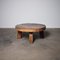 Mid-Century Rustic Brutalist Thick Oak Round Coffee Table, 1980s 1