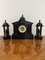Antique Victorian Marble Clock Set, 1860, Set of 3 1