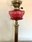 Lámpara de aceite victoriana antigua grande de latón, 1880, Imagen 4