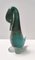 Postmodern Teal Scavo Glass Duck with Gold Flakes attributed to Cenedese, Italy, 1980s 4
