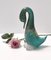 Postmodern Teal Scavo Glass Duck with Gold Flakes attributed to Cenedese, Italy, 1980s 2