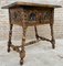 Antique Spanish Baroque Walnut Side Table with Carved Frame, 1890s 3