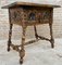 Antique Spanish Baroque Walnut Side Table with Carved Frame, 1890s, Image 3