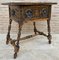 Antique Spanish Baroque Walnut Side Table with Carved Frame, 1890s 4