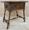 Antique Spanish Baroque Walnut Side Table with Carved Frame, 1890s, Image 4