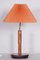 Mid-Century Czech Table Lamp in Beech & Galvanized Metal, 1960s 2