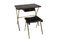 Desk with Leather Sheathed Stool by Jacques Adnet, 1950, Set of 2, Image 1