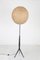 Iron Floor Lamp with Straw Shade, 1970s 1