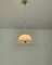 Vintage Suspension Lamp in White Murano Glass, Italy, 1970s 5