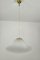 Lámpara de suspensión vintage de cristal de Murano blanco, Italia, años 70, Imagen 1