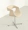 French Swivel Chair in Cream Leather, 1960s 6
