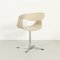 French Swivel Chair in Cream Leather, 1960s 8