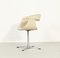 French Swivel Chair in Cream Leather, 1960s 4