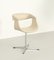 French Swivel Chair in Cream Leather, 1960s, Image 1