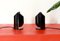 Postmodern Italian Black Wall Lamps, 1980s, Set of 2 2