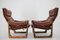 Verstellbare dänische Vintage Stühle aus Leder von Genega Mobler, 1960er, 2er Set 3