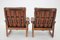 Verstellbare dänische Vintage Stühle aus Leder von Genega Mobler, 1960er, 2er Set 6