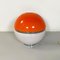 Lampada da tavolo Space Age in metallo, plastica arancione e vetro opalino bianco, Italia, anni '70, Immagine 4