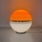 Italian Space Age Metal, Orange Plastic and White Opaline Glass Table Lamp, 1970s 3