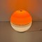 Italian Space Age Metal, Orange Plastic and White Opaline Glass Table Lamp, 1970s 2