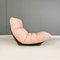 Italian Space Age Brown Plastic and Pink Fabric Chaise Lounge, 1970s 3