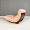 Italian Space Age Brown Plastic and Pink Fabric Chaise Lounge, 1970s 7