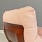 Chaise longue italiana era espacial de plástico marrón y tela rosa, años 70, Imagen 13