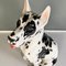 Italian Modern Black & White Ceramic Sculpture of Harlequin Great Dane Dog, 1980s, Image 8