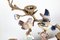 Chandeliers Branche d'Oiseau en Bronze doré et Porcelaine, Set de 2 10