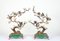 Chandeliers Branche d'Oiseau en Bronze doré et Porcelaine, Set de 2 5
