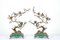 Chandeliers Branche d'Oiseau en Bronze doré et Porcelaine, Set de 2 4