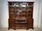 Regency Style Breakfront Bookcase in Walnut and Leather, 1920s, Image 1