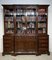 Regency Style Breakfront Bookcase in Walnut and Leather, 1920s, Image 2
