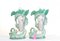 Porcelain Vases with Cornucopia Cherubs in the Style of Sevres, Set of 2 2