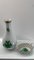 Small Porcelain Appony Green Vase and Breakthrough Shell from Herend, Set of 2 1