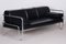 Bauhaus Sofa aus schwarzem Leder & verchromtem Stahl, 1930er 3