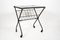 Leather and Ceramic Serving Cart by Jacques Adnet, 1950s, Image 9