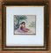 Gustave Francois, Jeune femme sur le sable, Aquarelle sur Papier, Encadrée 2