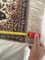 Isfahan Hand-Tied Silk Wall Rug with Flowers and Bird Decor 5