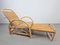 Vintage Extendable Deck Chair in Rattan, 1960 5
